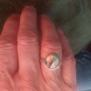Cabochon Silver Plated Ring